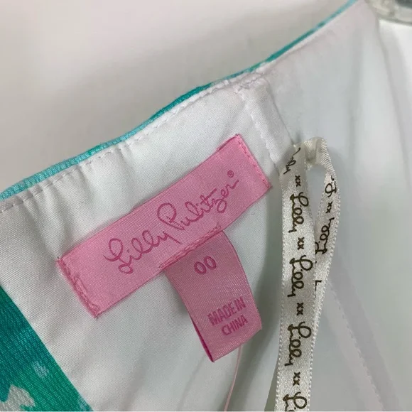 Lilly Pulitzer Tansy Mini Summer Dress Strapless Blue Green NWT Sz 00 - Picture 10 of 12